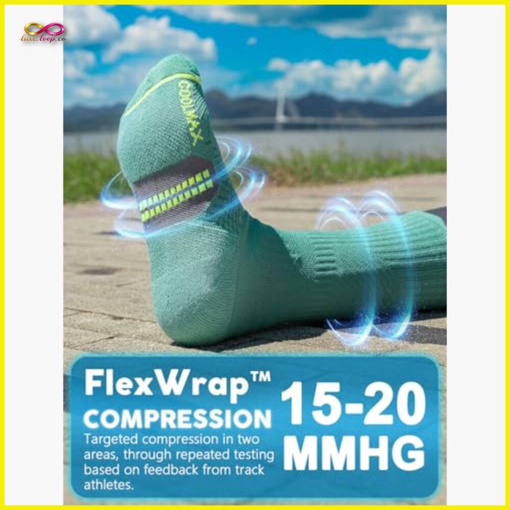 Compression Running Crew Socks Moisture-Wicking A… - image 5